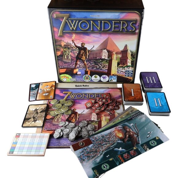7 Wonders Board Game Repos Production Antoine Bauza Complete Strategy Game - Picture 1 of 8